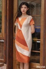 Váy linen cộc tay can chéo