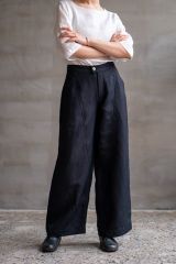 QUẦN SUÔNG BASIC LINEN ĐEN