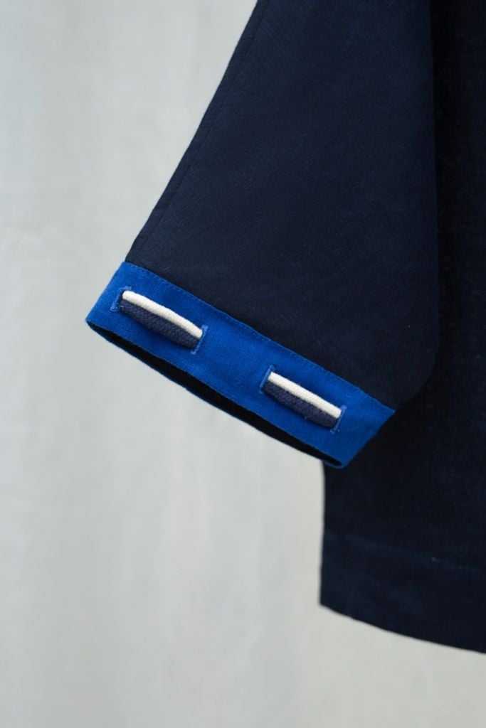Áo kiểu nữ đan chéo vai - Navy