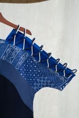 Áo kiểu nữ đan chéo vai - Navy