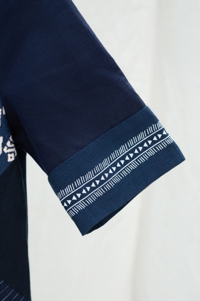 Váy midi cổ vuông can ngực - Navy