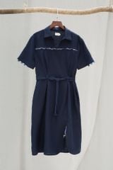Váy sơ mi đan ngực - Navy