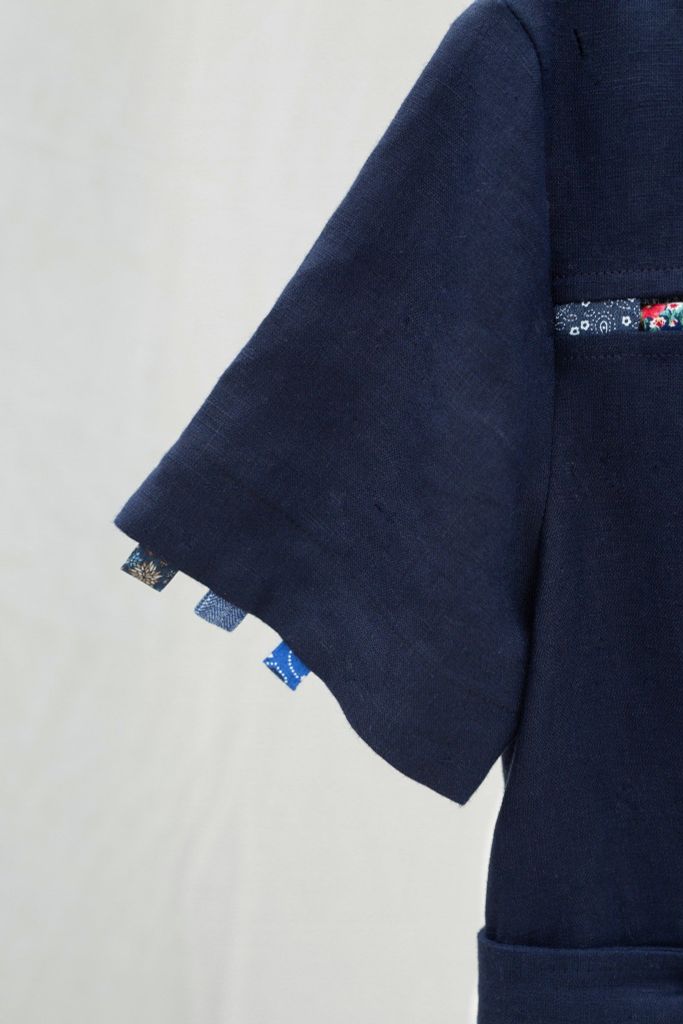 Váy sơ mi đan ngực - Navy