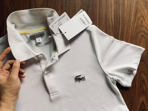 Polo cộc tay nam LACOSTE logo thêu chữ