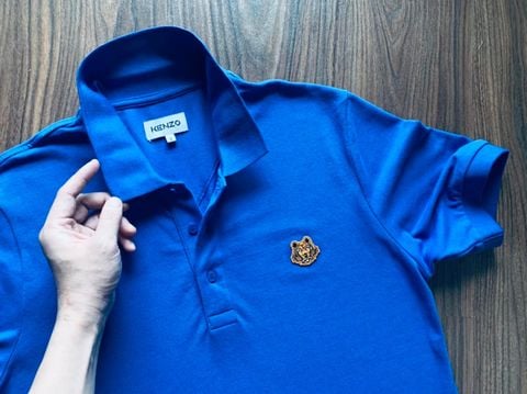 Polo Kenzo nam cộc tay trơn logo hổ cam