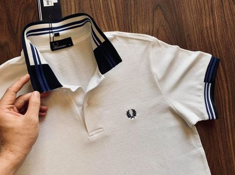 Polo Fred perry trơn kẻ cổ 3 màu