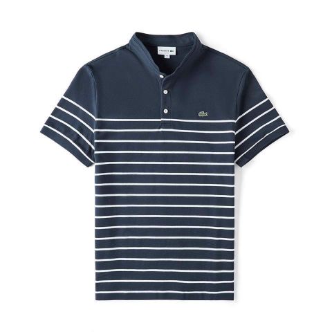 Polo Lacoste kẻ ngang cổ tàu