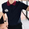 Polo LCST cá đôi thêu cổ đỏ - Xanh than