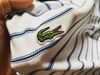 Polo Lacoste trắng kẻ xanh nhỏ