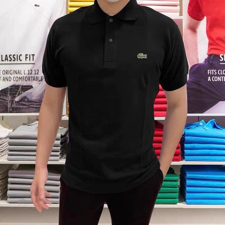 Polo LACOSTE trơn 2 khuy