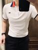 Polo LACOSTE trơn kẻ cổ