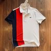 Polo LCST sọc 3 màu chữ lacoste