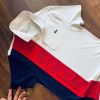 Polo LCST sọc 3 màu chữ lacoste