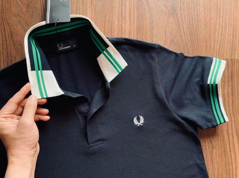 Polo Fred perry trơn kẻ cổ 3 màu