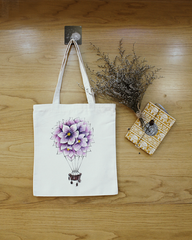 Túi họa tiết quả cầu hoa tím