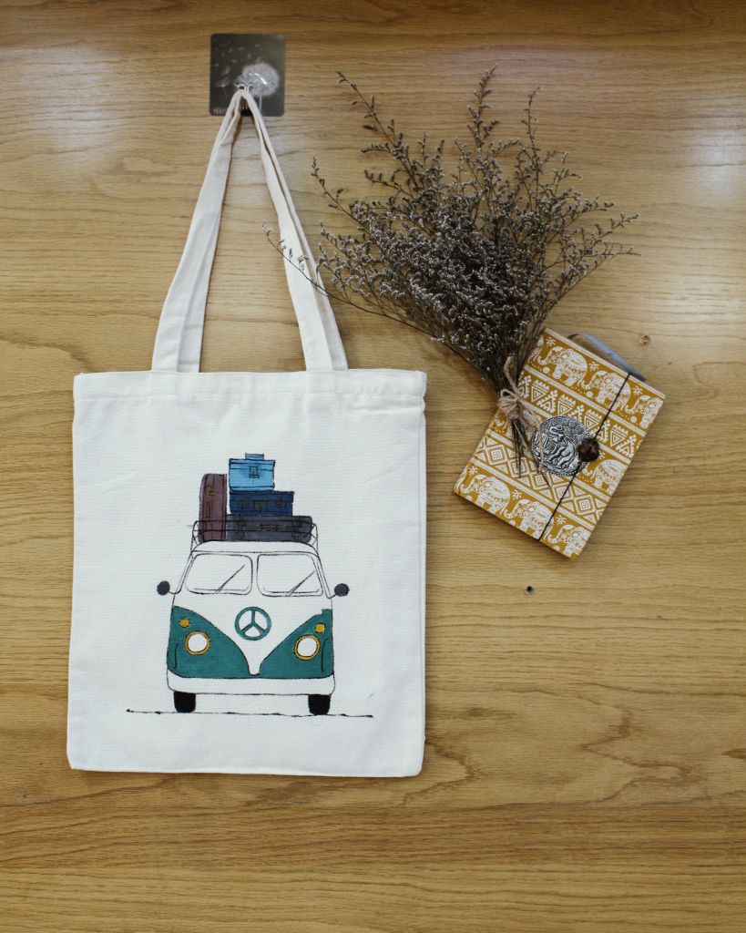 Túi họa tiết xe chở đồ xinh xắn