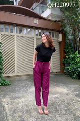 Quần ống rộng chấm bi tím QH220977