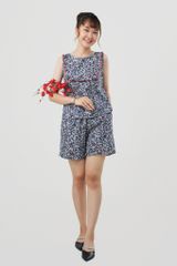 Đồ bộ đùi không tay cotton hoa trắng NH220926