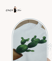 Túi họa tiết chậu cây xương rồng