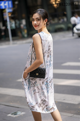 Đầm thời trang cổ V bèo lá chuối ĐH220984