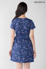 Đầm hoa xanh thắt nơ Nani Store ĐH2209116