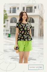 Bộ đùi thiết kế áo rút dây xanh lá