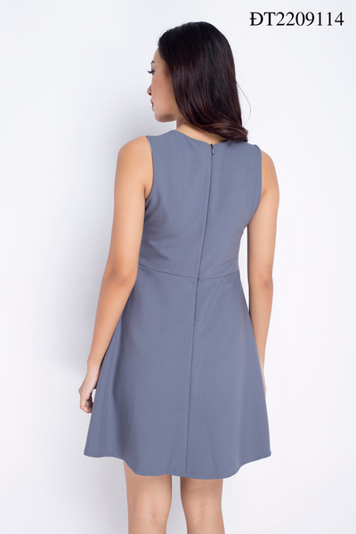 Đầm xòe đan dây xám ĐT2209114
