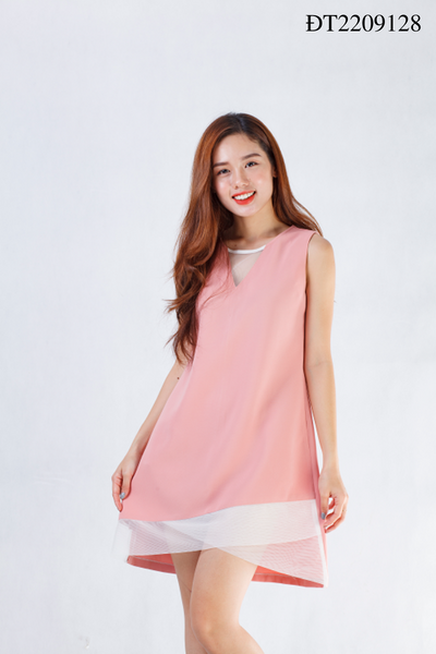 HM358 Đầm chữ A tay dài phối lưới cổ chữ V sang trọng màu đen  Công Ty  TNHH Thời Trang Himistore