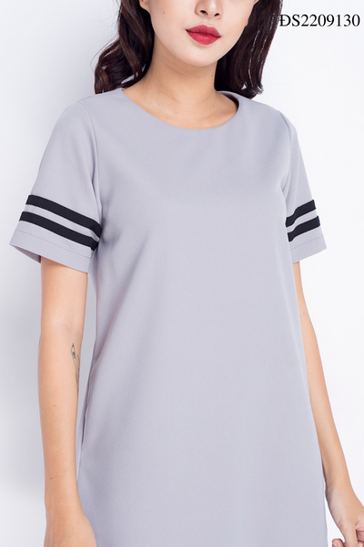 Đầm suông phối sọc xám ĐS2209130