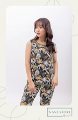 Bộ dài không tay lá nhiều màu DH220968