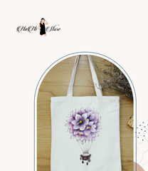 Túi họa tiết quả cầu hoa tím