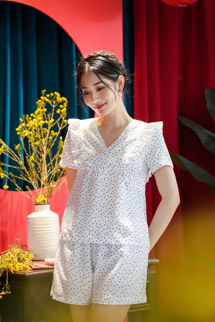 Đồ bộ đùi có tay hoa thùy chi NH221202