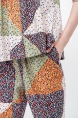 Đồ bộ dài baby doll tay lỡ hoa nâu DH041204