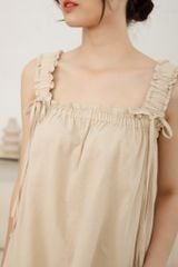 Đồ bộ đùi thiết kế baby doll 2 dây kem