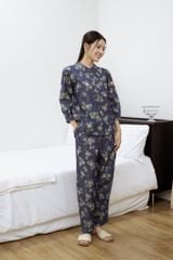 Đồ bộ dài cổ tàu chùm hoa