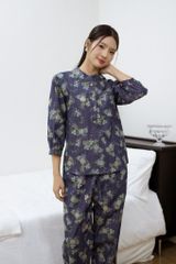 Đồ bộ dài cổ tàu chùm hoa