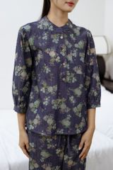 Đồ bộ dài cổ tàu chùm hoa