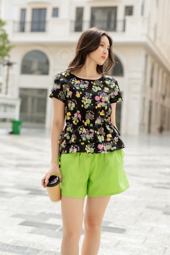 Bộ đùi thiết kế áo rút dây xanh lá