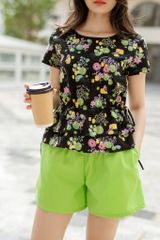 Bộ đùi thiết kế áo rút dây xanh lá