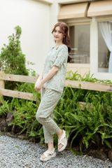 Đồ bộ dài thiết kế cổ giọt nước vàng