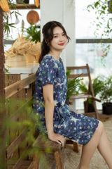 Đồ bộ lửng thiết kế có tay nhún bèo ngôi sao