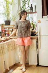 Đồ bộ đùi thiết kế có tay đan dây phối màu hồng