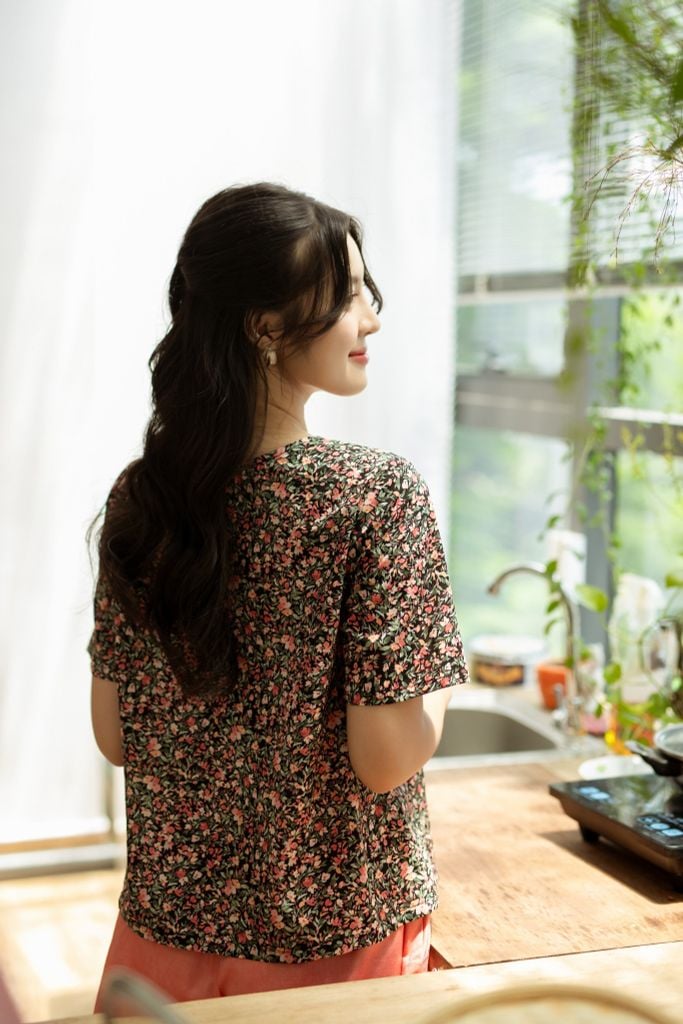 Đồ bộ đùi thiết kế có tay đan dây phối màu hồng