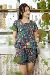 Đồ bộ đùi nhún bèo có tay hoa sen