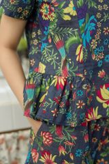 Đồ bộ đùi nhún bèo có tay hoa sen