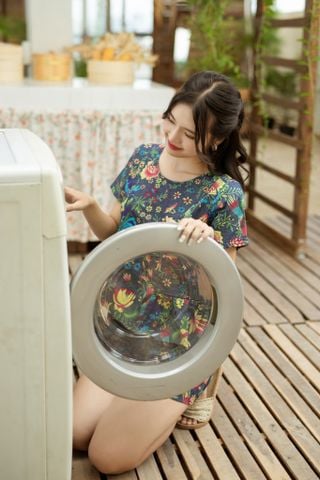 Đồ bộ đùi nhún bèo có tay hoa sen