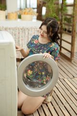 Đồ bộ đùi nhún bèo có tay hoa sen