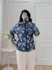 Áo khoác denim hoạ tiết chùm hoa