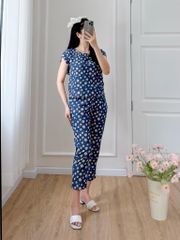 Đồ bộ dài có tay cánh tiên hoa thạch thảo