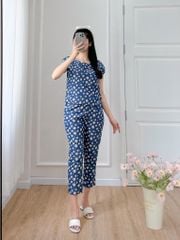 Đồ bộ dài có tay cánh tiên hoa thạch thảo